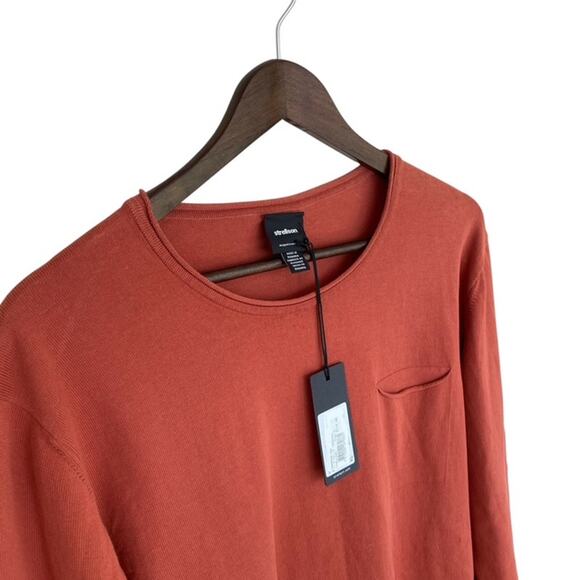 Strellson Cotton Apricot Crewneck Raw Hem Pullover - XL - Picture 2 of 6